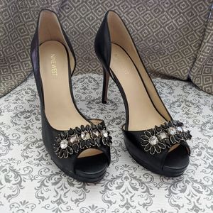 Nine West black  bling cocktail heels